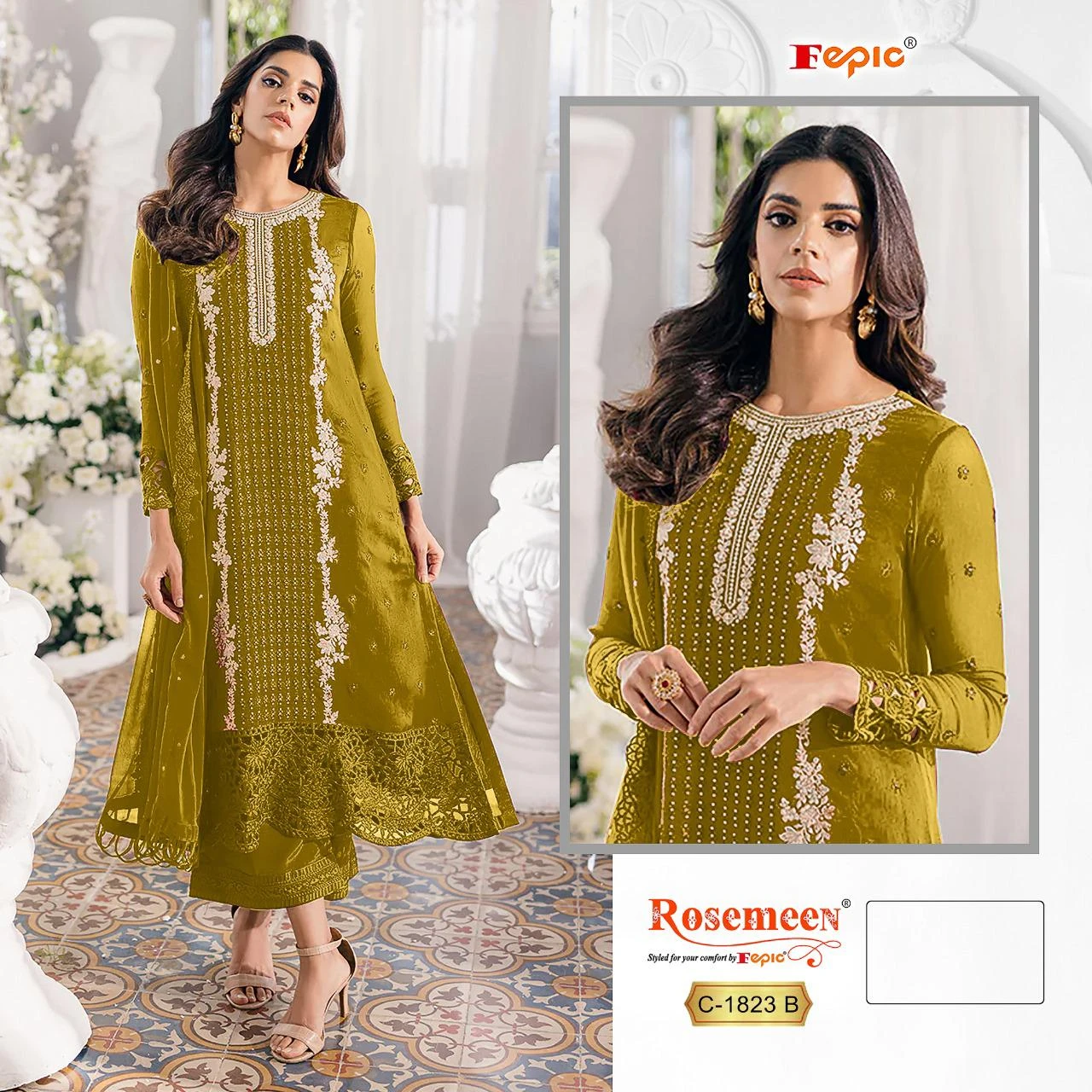 Fepic C 1823 Georgette Wholesale Pakistani Salwar Suit Catalog — Wholesale Salwar Suits, MPA wholesale from Surat - Gallery Image 6
